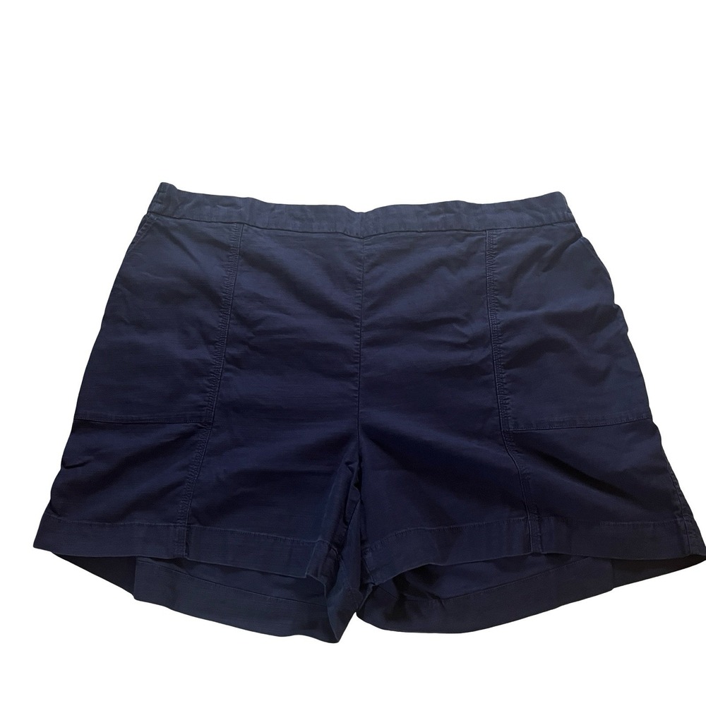 Lane Bryant Women's Size 22/24 Navy Blue Pull-On Chino Shorts Casual Capsule
